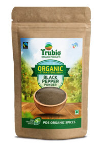 TRUBIO FAIRTRADE ORGANIC BLACK PEPPER POWDER IN POUCH 100gms