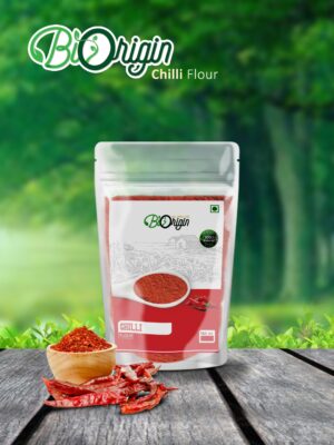 BIORIGIN 100% NATURAL RED CHILLI POWDER IN POUCH, 100gms