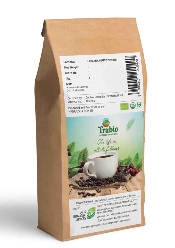 TRUBIO ORGANIC COFFEE POWDER IN POUCH 100gms - Image 2