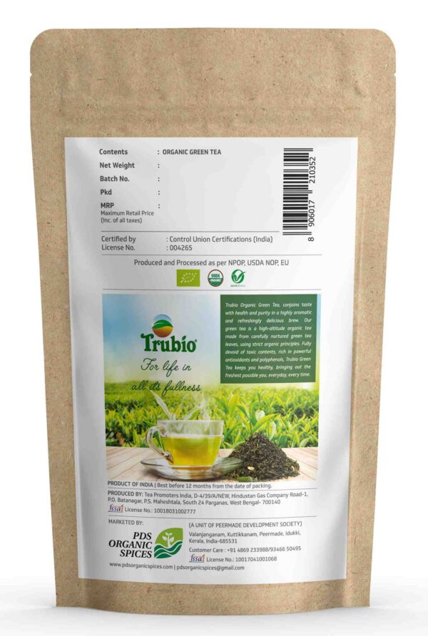 TRUBIO ORGANIC GREEN TEA IN POUCH 200gms - Image 2