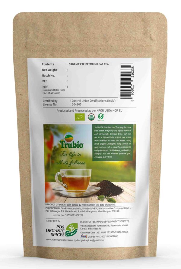 TRUBIO PREMIUM CTC LEAF TEA IN POUCH 250gms - Image 2