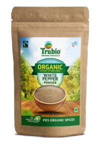 TRUBIO FAIRTRADE ORGANIC WHITE PEPPER POWDER IN POUCH 100gms