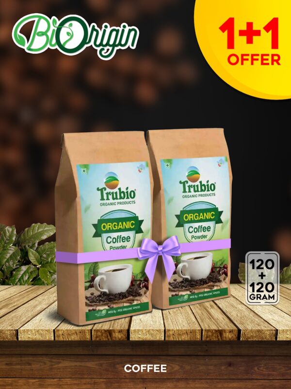 TRUBIO ORGANIC COFFEE POWDER 120gms – BUY 1 GET 1 FREE