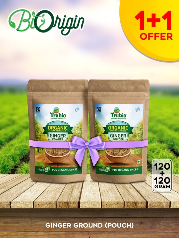 TRUBIO ORGANIC GINGER POWDER IN POUCH 120gms – BUY 1 GET 1 FREE